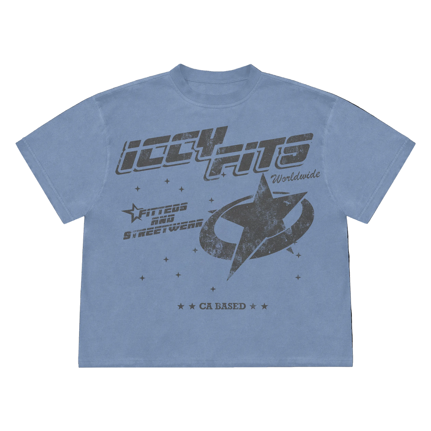 ICCYFITS Super Star Washed Denim Heavyweight T-Shirt